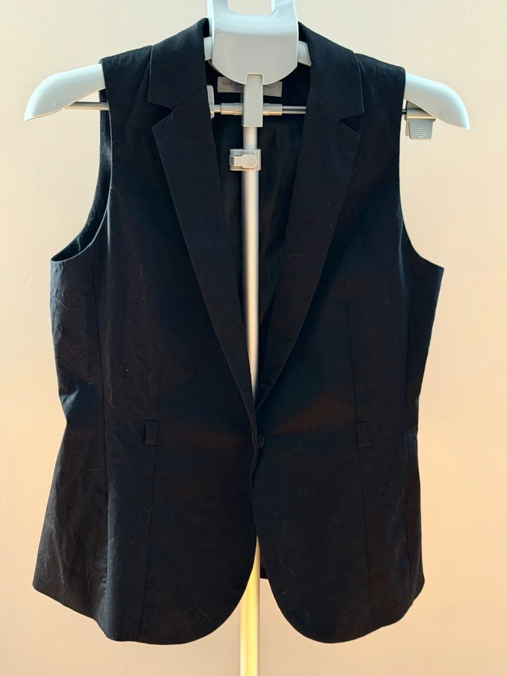 New York & Company Black Stretch Sleeveless Blazer Vest Size 8